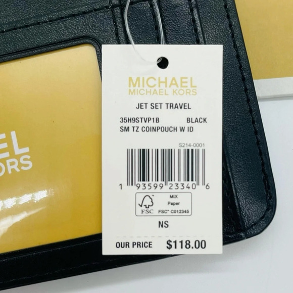 Michael Kors Small TZ Coinpouch wID Black - Picture 7 of 7
